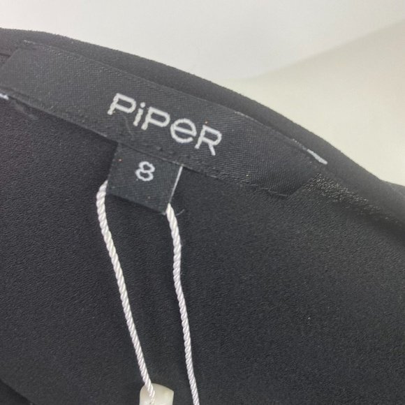 BNWT Piper Size 8 Women's Top Blouse Black Gold Lace Long Sleeve - Picture 10 of 11